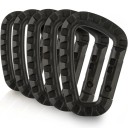 Ensemble de 5 mousquetons en plastique 8,5 x 6 cm Clips universels pour suspendre des clés et des accessoires Couleurs neutres Camping 1