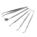 Ensemble de 5 outils pour l'élimination du tartre en acier inoxydable Outils dentaires Hygiène dentaire à domicile Plaque dentaire 4