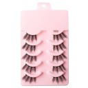 Ensemble de 5 paires de cils artificiels Cils artificiels demi-longueur Ensemble d'extension de cils Cils autocollants à apparence naturelle 5