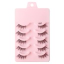 Ensemble de 5 paires de cils artificiels Cils artificiels demi-longueur Ensemble d'extension de cils Cils autocollants à apparence naturelle 7