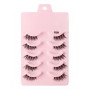 Ensemble de 5 paires de cils artificiels Cils artificiels demi-longueur Ensemble d'extension de cils Cils autocollants à apparence naturelle 9
