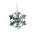 Ensemble de 5 pièces d'ornements de Noël en plastique transparent en forme de flocon de neige 3,8 cm Accrochage par cordelette sur le sapin de Noël 1