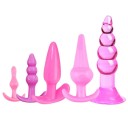 Ensemble de 5 plugs anaux en silicone de différentes formes surface lisse design ergonomique entretien facile emballage discret 2