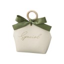 Ensemble de 5 sacs-cadeaux en papier 10,5×9×5 cm avec un anneau en bois et un ruban, emballage élégant pour petites attentions 1