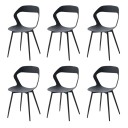 Ensemble de 6 chaises de salle à manger avec coque moulée et découpe dans le dossier 83 x 43,5 x 43 cm Siège en plastique et cadre en métal 3