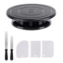 Ensemble de 6 pièces, support tournant pour pâtisserie avec spatules et lames Outils pour décorer les gâteaux Construction stable rotation 3