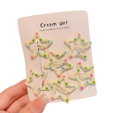 Ensemble de 6 pinces à cheveux en forme d'étoile Pinces métalliques élégantes Accessoires mignons pour enfants Pinces à cheveux pour filles 8