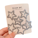 Ensemble de 6 pinces à cheveux en forme d'étoile Pinces métalliques élégantes Accessoires mignons pour enfants Pinces à cheveux pour filles 4