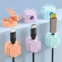Ensemble de 6 supports magnétiques colorés pour câbles avec base adhésive pour la gestion des fils 22 x 22 x 14,6 mm 2