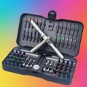 Ensemble de 62 pièces de bits avec poignée cliquet magnétique en forme de T dans une mallette pour les réparations électroniques, de meubles 2
