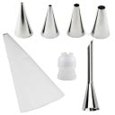 Ensemble de 7 outils de pâtisserie pour décorer des gâteaux avec des douilles en métal, une poche et un adaptateur pour un travail précis 6
