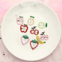 Ensemble de 8 pièces de pinces à cheveux pour enfants avec motif de fruits Fraise pomme banane poire Jolis accessoires pour filles 3