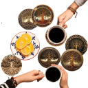 Ensemble de 8 sous-verres en bois peints, sets de table résistants à la chaleur, sets de table en bois pulvérisé coloré, sets de table antidérapants 3