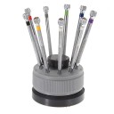 Ensemble de 9 tournevis horlogers avec embouts interchangeables et support rotatif pour réparations de montres, lunettes et électronique 4