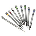 Ensemble de 9 tournevis horlogers avec embouts interchangeables et support rotatif pour réparations de montres, lunettes et électronique 6