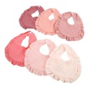 Ensemble de bavoirs pour enfants 6 pcs 28 x 25 cm Teintes pastel Volant tout autour Fermeture à pression au cou Bavoir pour bébés et tout-petits 1