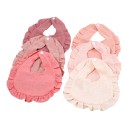Ensemble de bavoirs pour enfants 6 pcs 28 x 25 cm Teintes pastel Volant tout autour Fermeture à pression au cou Bavoir pour bébés et tout-petits 2