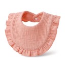 Ensemble de bavoirs pour enfants 6 pcs 28 x 25 cm Teintes pastel Volant tout autour Fermeture à pression au cou Bavoir pour bébés et tout-petits 4