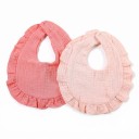Ensemble de bavoirs pour enfants 6 pcs 28 x 25 cm Teintes pastel Volant tout autour Fermeture à pression au cou Bavoir pour bébés et tout-petits 6