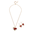 Ensemble de bijoux de Saint-Valentin Collier 52–57 cm Boucles d'oreilles 3,2 cm Rose Cœur Alliage Accessoires romantiques pour femmes 2