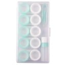Ensemble de boîtiers pour lentilles de contact avec accessoires boîtier en plastique coloré avec plusieurs compartiments et flacon 10