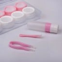 Ensemble de boîtiers pour lentilles de contact avec accessoires boîtier en plastique coloré avec plusieurs compartiments et flacon 3