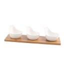 Ensemble de bols en porcelaine avec plateau 3 pièces 10