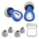Ensemble de bouchons d’oreilles en silicone pour dormir et nager Réduction du bruit 3 tailles d'embouts souples Protection auditive 3