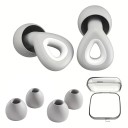 Ensemble de bouchons d’oreilles en silicone pour dormir et nager Réduction du bruit 3 tailles d'embouts souples Protection auditive 4