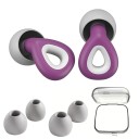 Ensemble de bouchons d’oreilles en silicone pour dormir et nager Réduction du bruit 3 tailles d'embouts souples Protection auditive 5
