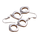 Ensemble de boucles d'oreilles et de collier en argent sterling 925 Design géométrique rond et carré Bijoux de mariage pour femmes 3