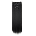 Ensemble de clip in extensions lisses 60 cm cheveux synthétiques pour épaissir et allonger la coiffure 6 pcs application facile 1