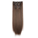 Ensemble de clip in extensions lisses 60 cm cheveux synthétiques pour épaissir et allonger la coiffure 6 pcs application facile 3