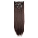 Ensemble de clip in extensions lisses 60 cm cheveux synthétiques pour épaissir et allonger la coiffure 6 pcs application facile 5