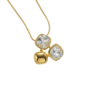 Ensemble de colliers et boucles d'oreilles en acier inoxydable à cascade Bijoux de mode modernes pour femmes Saint-Valentin anniversaire mariage 4