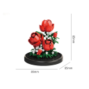 Ensemble de construction en forme de fleur rose sous couvercle 85 x 85 x 85 mm Roses décoratives élégantes comme modèle créatif à assembler pour enfants et adultes 2