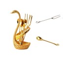 Ensemble de couverts avec support en forme de cygne 7 pcs 3