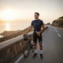 Ensemble de cyclisme pour homme Maillot à manches courtes et cuissard avec bretelles et rembourrage 90 % polyester et 10 % Lycra Bleu foncé 7