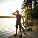 Ensemble de cyclisme pour homme Maillot sans manches et shorts Matériau extensible 80 % polyester et 20 % spandex Bleu foncé avec étoiles 6