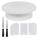 Ensemble de décoration de gâteaux 6 pièces : assiette rotative en plastique, spatules à glaçage, lisseurs à gâteaux, accessoires de pâtisserie 2