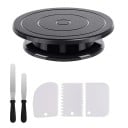 Ensemble de décoration de gâteaux 6 pièces : assiette rotative en plastique, spatules à glaçage, lisseurs à gâteaux, accessoires de pâtisserie 1