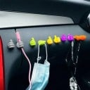Ensemble de deux supports adhésifs pour câbles, lunettes et petits objets pour la voiture et la maison en forme de main avec un pouce levé 12