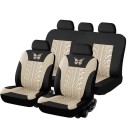 Ensemble de housses de siège pour 5 places Design pneu avec papillon Housses de protection pour sièges auto Polyester Motif stylé Entretien facile Coupe universelle 14