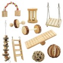 Ensemble de jouets en bois pour rongeurs 10 pièces 1
