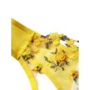 Ensemble de lingerie en dentelle pour femmes avec broderie florale, soutien-gorge semi-transparent avec armatures et culottes à côtés 15