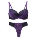 Ensemble de lingerie en dentelle pour femmes avec motif et détails contrastants soutien-gorge culottes polyester nylon pour un usage 2
