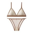 Ensemble de lingerie en dentelle pour femmes avec soutien-gorge et culottes à motif délicat en élasthanne polyamide pour un usage 4
