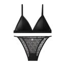 Ensemble de lingerie en dentelle pour femmes avec soutien-gorge et culottes à motif délicat en élasthanne polyamide pour un usage 2