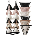 Ensemble de lingerie en dentelle pour femmes avec soutien-gorge et culottes à motif délicat en élasthanne polyamide pour un usage quotidien 8