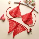 Ensemble de lingerie en dentelle transparente J2714 5